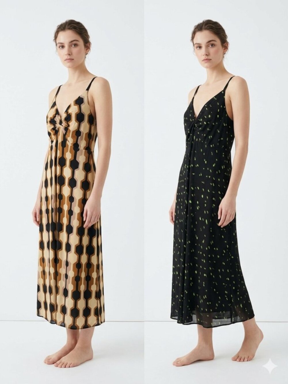 Cabi Trophy Dress Slip Babydoll Y2K Midi Reversible Black Brown M NWT